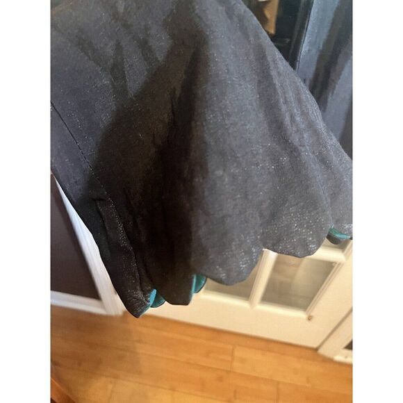 Charizma Womens Ombre Pull On Wide Leg Scallop Hem Pants Teal Black Size L.   H - Picture 3 of 7